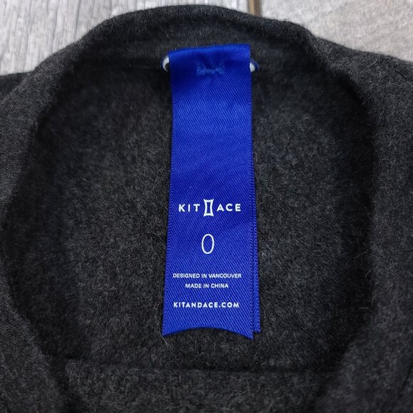 Kit and Ace Womens Wave Long Sleeve Shirt Dress Size 0 Gray Midi Fitted Cashmere - Picture 6 of 7